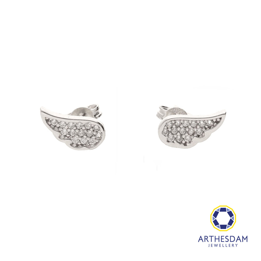 Arthesdam Jewellery 18K White Gold Angel Wing Earrings