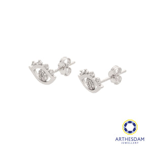 Arthesdam Jewellery 18K White Gold Sparkly Eyes Earrings