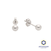 Load image into Gallery viewer, Arthesdam Jewellery 18K White Gold Modern Ball Earrings
