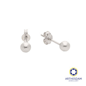 Arthesdam Jewellery 18K White Gold Modern Ball Earrings