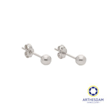 Load image into Gallery viewer, Arthesdam Jewellery 18K White Gold Modern Ball Earrings
