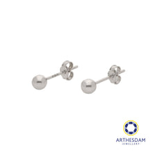 Load image into Gallery viewer, Arthesdam Jewellery 18K White Gold Modern Ball Earrings
