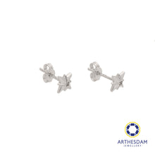 Load image into Gallery viewer, Arthesdam Jewellery 18K White Gold Sparkle With Stone Earrings
