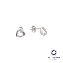 Load image into Gallery viewer, Arthesdam Jewellery 18K White Gold Abstract Triangle Outline Earrings
