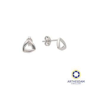 Arthesdam Jewellery 18K White Gold Abstract Triangle Outline Earrings