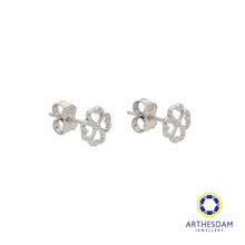 Load image into Gallery viewer, Arthesdam Jewellery 18K White Gold Lucky Clover Earring
