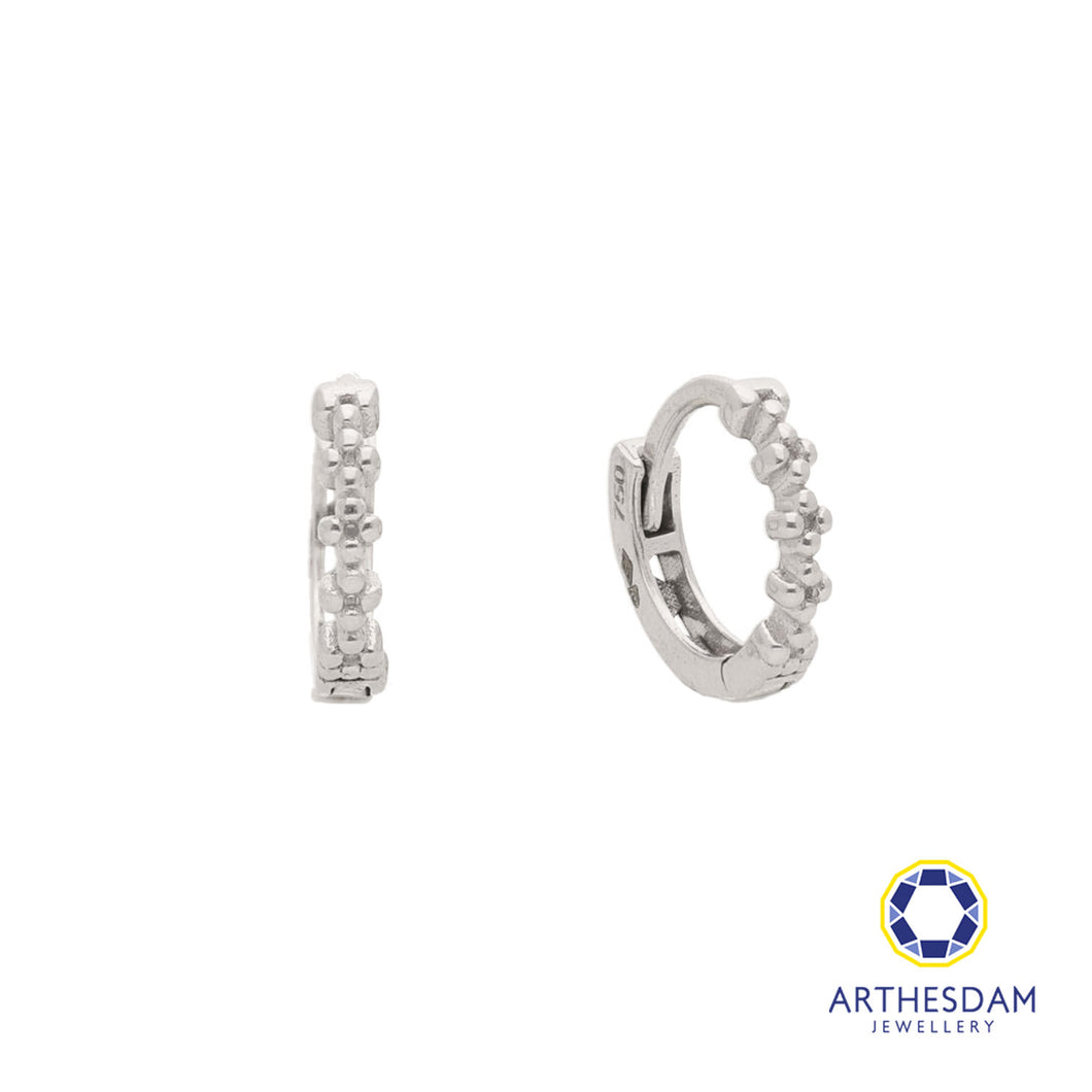 Arthesdam Jewellery 18K White Gold Petite Flower Hoop Earrings