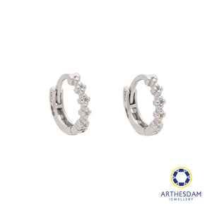 Arthesdam Jewellery 18K White Gold Petite Flower Hoop Earrings