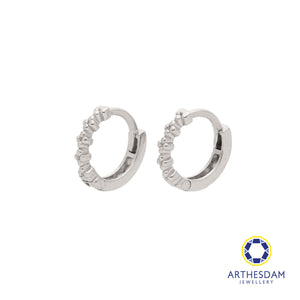 Arthesdam Jewellery 18K White Gold Petite Flower Hoop Earrings