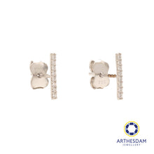 Load image into Gallery viewer, Arthesdam Jewellery 18K White Gold Line Solitaire Earrings
