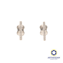 Load image into Gallery viewer, Arthesdam Jewellery 18K White Gold Line Solitaire Earrings
