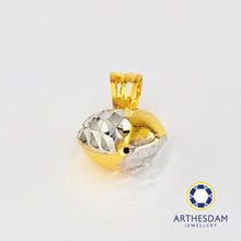 Load image into Gallery viewer, Arthesdam Jewellery 916 Gold Two-toned Textured heart Pendant
