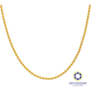 Arthesdam Jewellery 916 Gold Modern Rope Necklace Chain