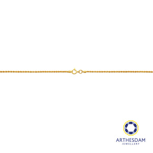 Arthesdam Jewellery 916 Gold Modern Rope Necklace Chain