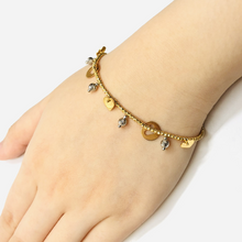 Load image into Gallery viewer, Arthesdam Jewellery 916 Gold Double Love Heart Dangling Bracelet
