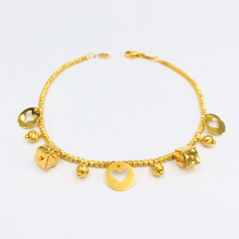 Load image into Gallery viewer, Arthesdam Jewellery 916 Gold Double Love Heart Dangling Bracelet
