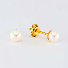 Load image into Gallery viewer, Arthesdam Jewellery 916 Gold Dainty Pearl Earrings
