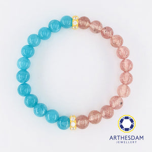 Arthesdam Jewellery 916 Gold Blue VS Pink Quartz Bracelet