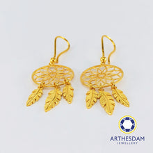 Load image into Gallery viewer, Arthesdam Jewellery 916 Gold Intricate Dreamcatcher Earrings
