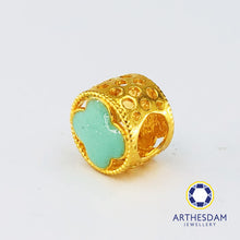 Load image into Gallery viewer, Arthesdam Jewellery 916 Gold Mint Green Clover Bead Charm
