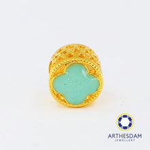 Load image into Gallery viewer, Arthesdam Jewellery 916 Gold Mint Green Clover Bead Charm
