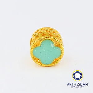 Arthesdam Jewellery 916 Gold Mint Green Clover Bead Charm