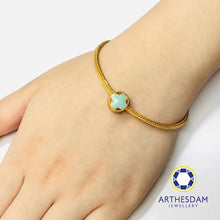 Load image into Gallery viewer, Arthesdam Jewellery 916 Gold Mint Green Clover Bead Charm
