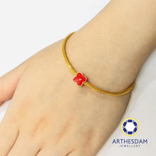 Load image into Gallery viewer, Arthesdam Jewellery 916 Gold Crimson Clover Spacer Charm
