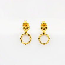 Load image into Gallery viewer, Arthesdam Jewellery 916 Gold Heart Dangling Circle Earrings
