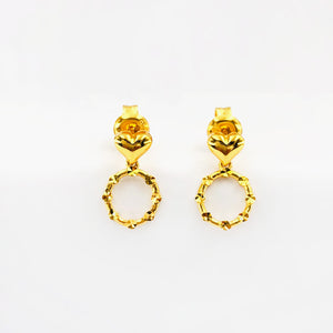 Arthesdam Jewellery 916 Gold Heart Dangling Circle Earrings