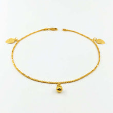 Load image into Gallery viewer, Arthesdam Jewellery 916 Gold Sparkling Box Anklet with Charms
