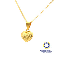 Load image into Gallery viewer, Arthesdam Jewellery 916 Gold Multi-faceted Dainty Heart Pendant
