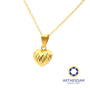 Arthesdam Jewellery 916 Gold Multi-faceted Dainty Heart Pendant