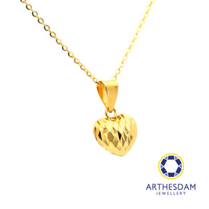 Arthesdam Jewellery 916 Gold Multi-faceted Dainty Heart Pendant