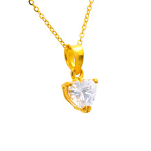 Load image into Gallery viewer, Arthesdam Jewellery 916 Gold Glittering Stone Heart Pendant
