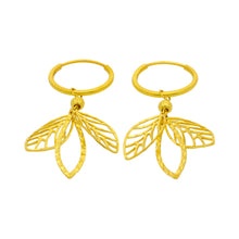 Load image into Gallery viewer, Arthesdam Jewellery 916 Gold Dangling Leaves Hoop Earrings
