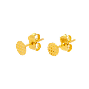 Arthesdam Jewellery 916 Gold Simple Waffle Circle Earrings