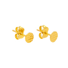 Load image into Gallery viewer, Arthesdam Jewellery 916 Gold Simple Waffle Circle Earrings
