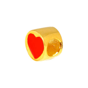 Arthesdam Jewellery 916 Gold Red Heart Spacer Charm