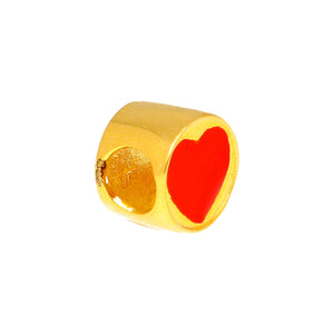 Arthesdam Jewellery 916 Gold Red Heart Spacer Charm