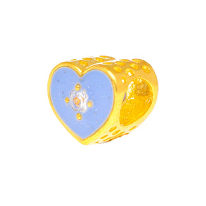 Arthesdam Jewellery 916 Gold Blue Heart with Stone Charm