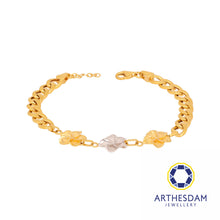 Load image into Gallery viewer, Arthesdam Jewellery 916 Gold Two-Toned Trio Flower Bracelet
