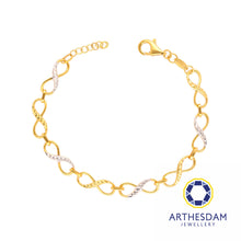 Load image into Gallery viewer, Arthesdam Jewellery 916 Gold Two-Toned Faceted Linked Infinity Bracelet
