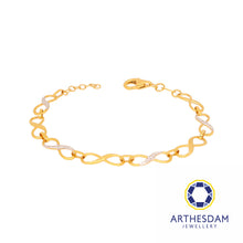 Load image into Gallery viewer, Arthesdam Jewellery 916 Gold Two-Toned Faceted Linked Infinity Bracelet
