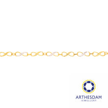 Load image into Gallery viewer, Arthesdam Jewellery 916 Gold Two-Toned Faceted Linked Infinity Bracelet
