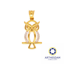 Load image into Gallery viewer, Arthesdam Jewellery 916 Gold Lucky Owl Pendant
