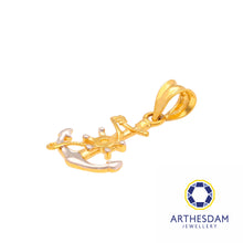 Load image into Gallery viewer, Arthesdam Jewellery 916 Gold Anchor with Wheel Pendant
