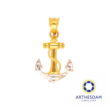 Load image into Gallery viewer, Arthesdam Jewellery 916 Gold Anchor with Rope Pendant
