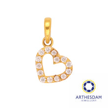 Load image into Gallery viewer, Arthesdam Jewellery 916 Gold Solitaire Heart Outline Pendant
