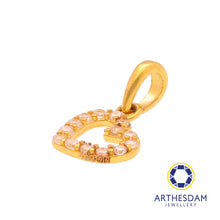 Load image into Gallery viewer, Arthesdam Jewellery 916 Gold Solitaire Heart Outline Pendant
